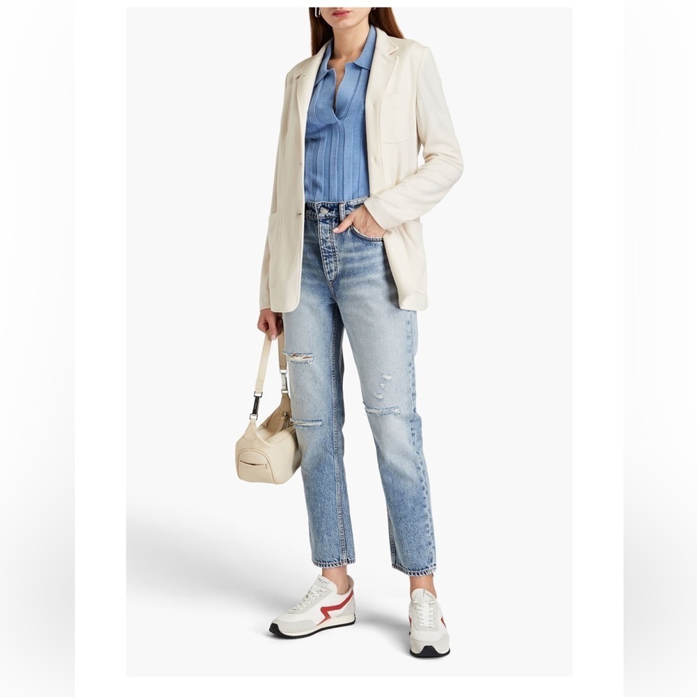 Rag & Bone Nina high-rise ankle cigarette jeans faded wash distressing size 26
